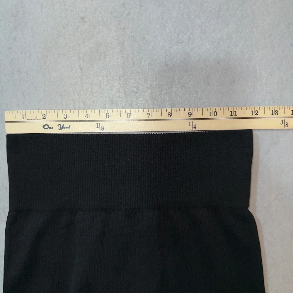90 Degree by Reflex Biker Shorts‎ Womens M Black Seamless Ribbed High Rise